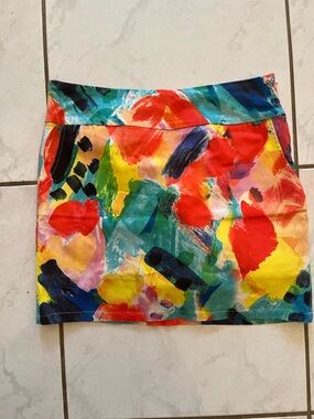 Aa Studio Multicolor Abstract Print Mini Skirt